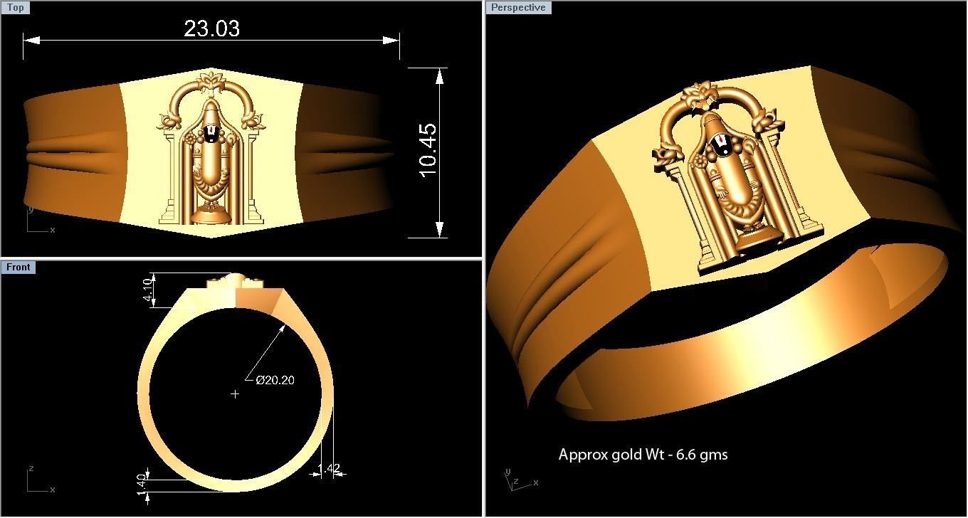 Diamond Ring  3D print model_4
