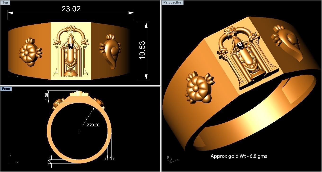 Diamond Ring  3D print model_4