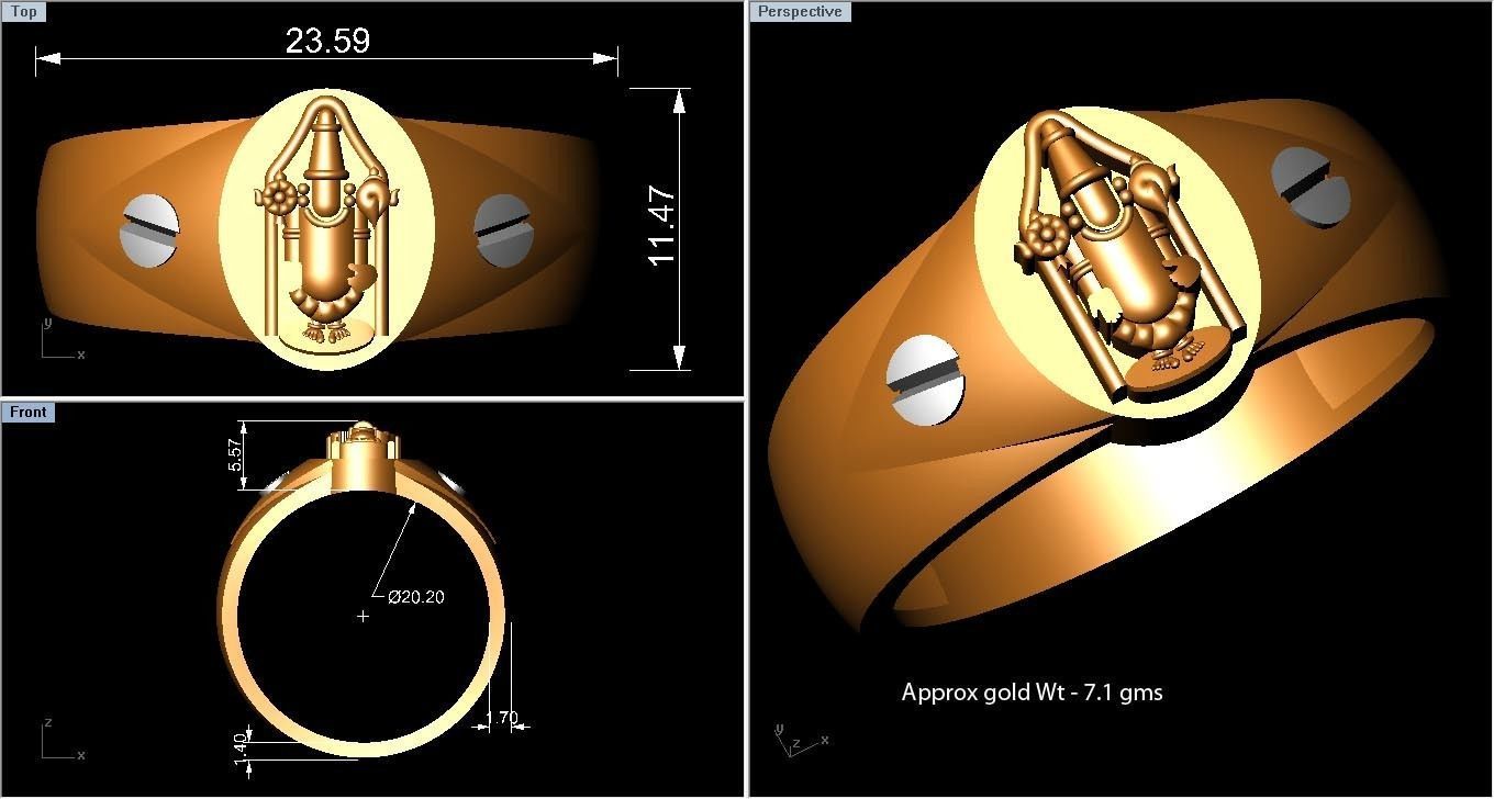 Diamond Ring  3D print model_3