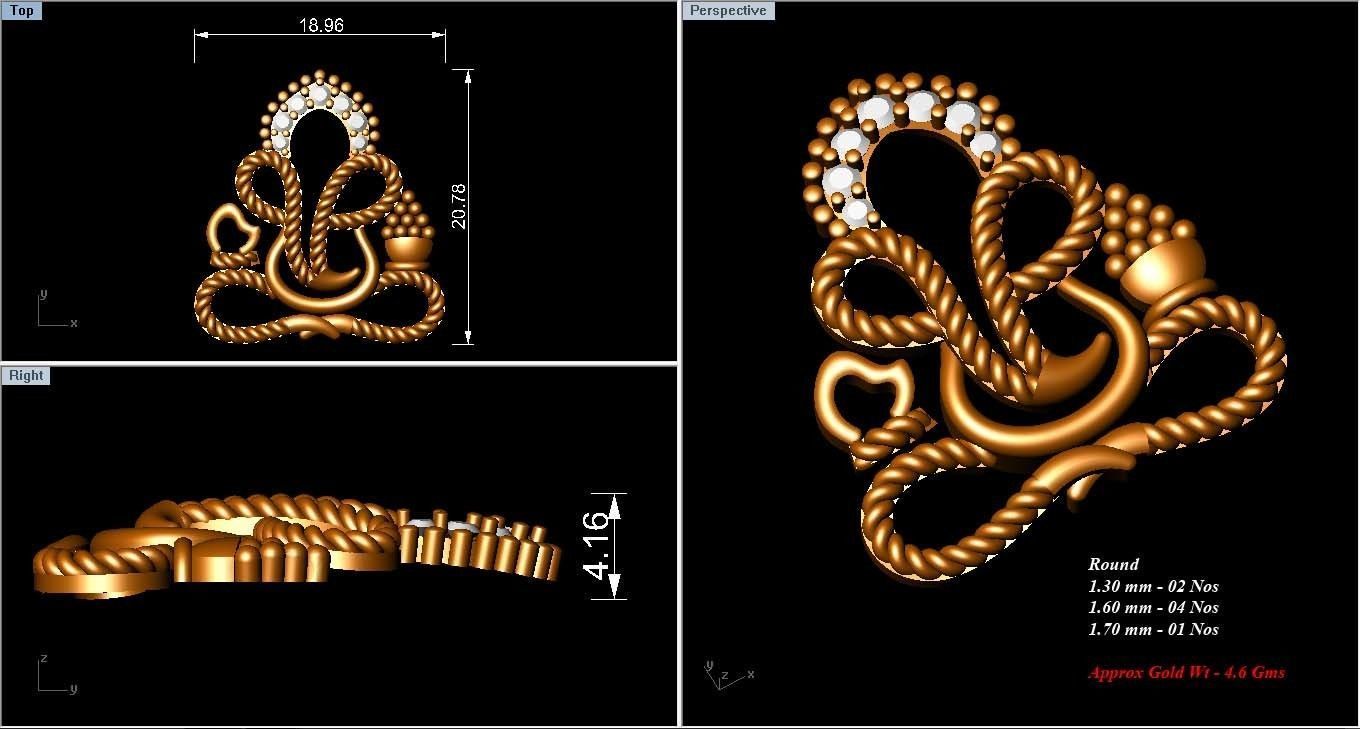 Diamond Pendant 3D print model_3