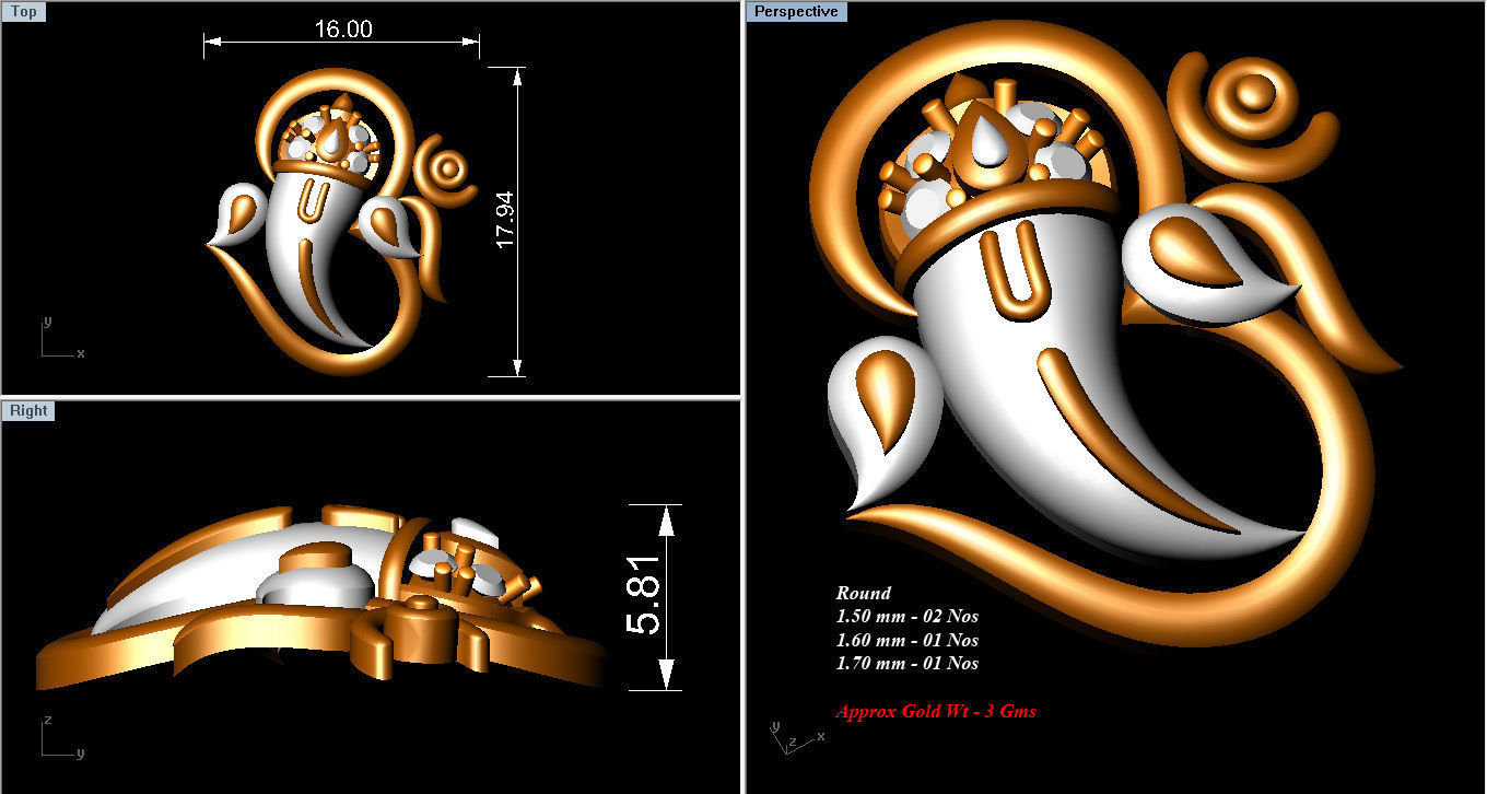 Diamond Pendant 3D print model_3