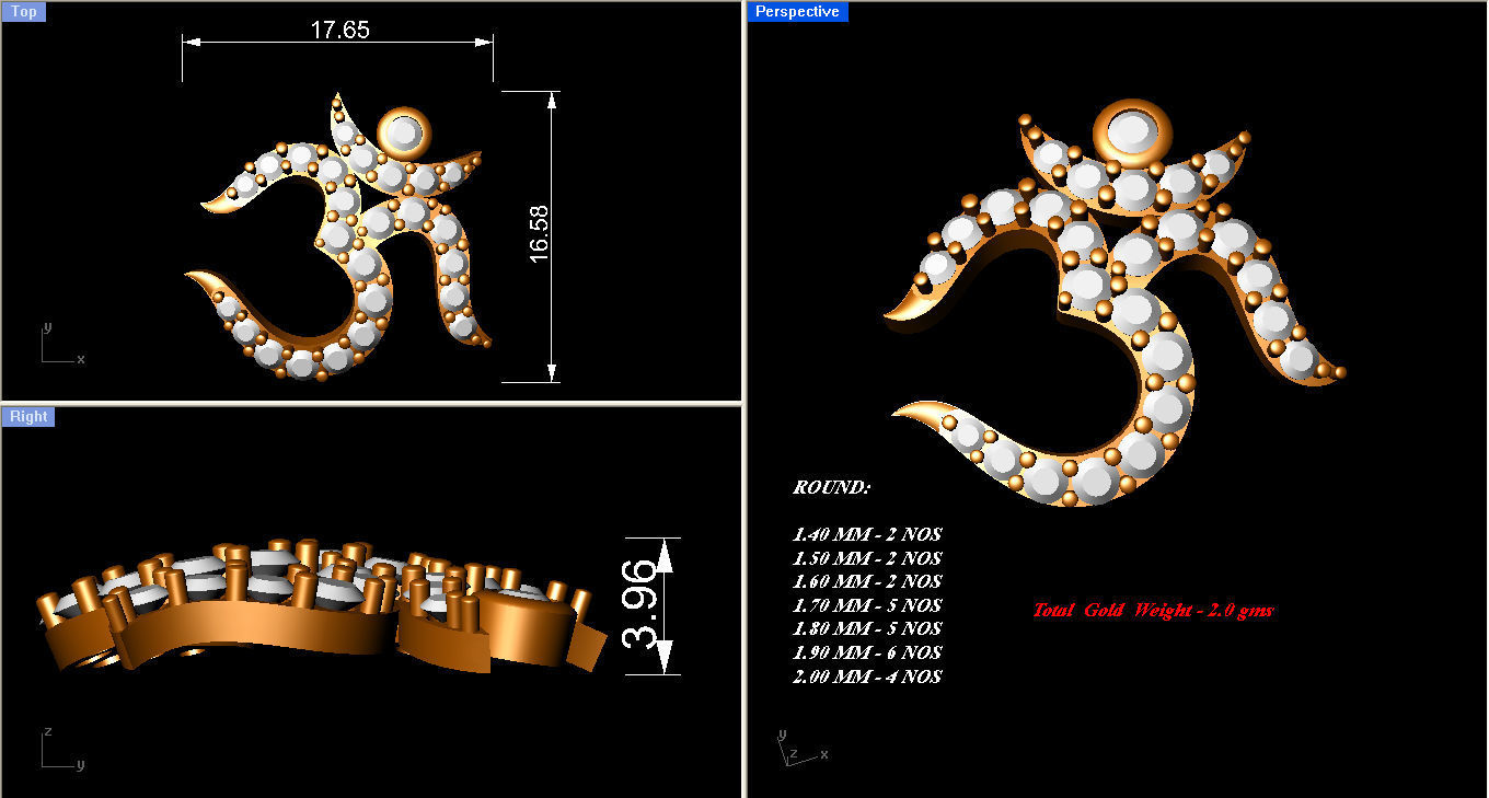 Diamond Pendant 3D print model_3