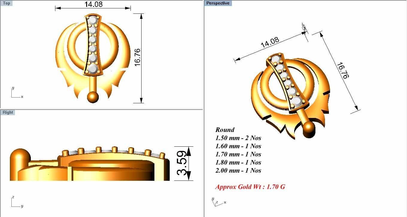 Diamond Pendant 3D print model_3