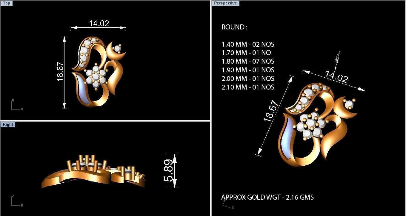 Diamond Pendant 3D print model_3