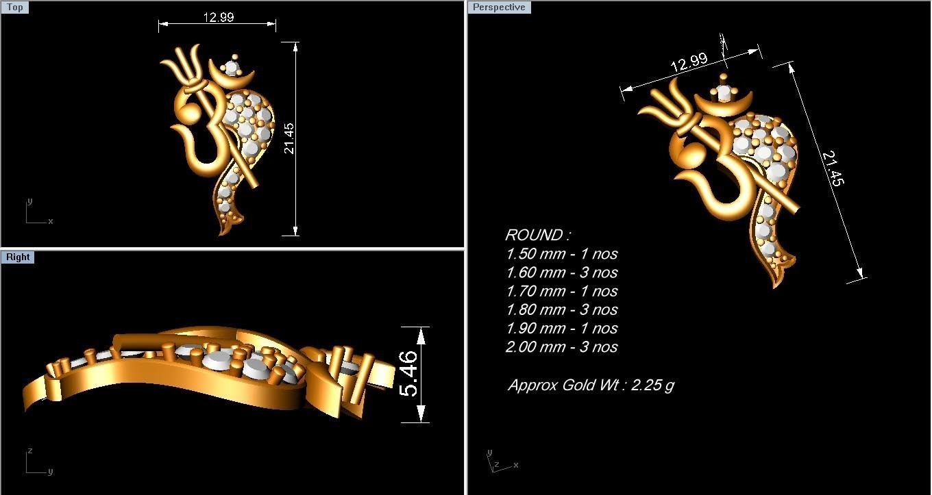 Diamond Pendant 3D print model_3