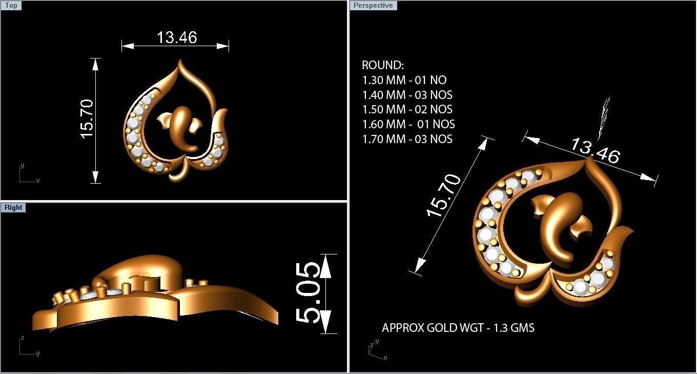 Diamond Pendant 3D print model_3