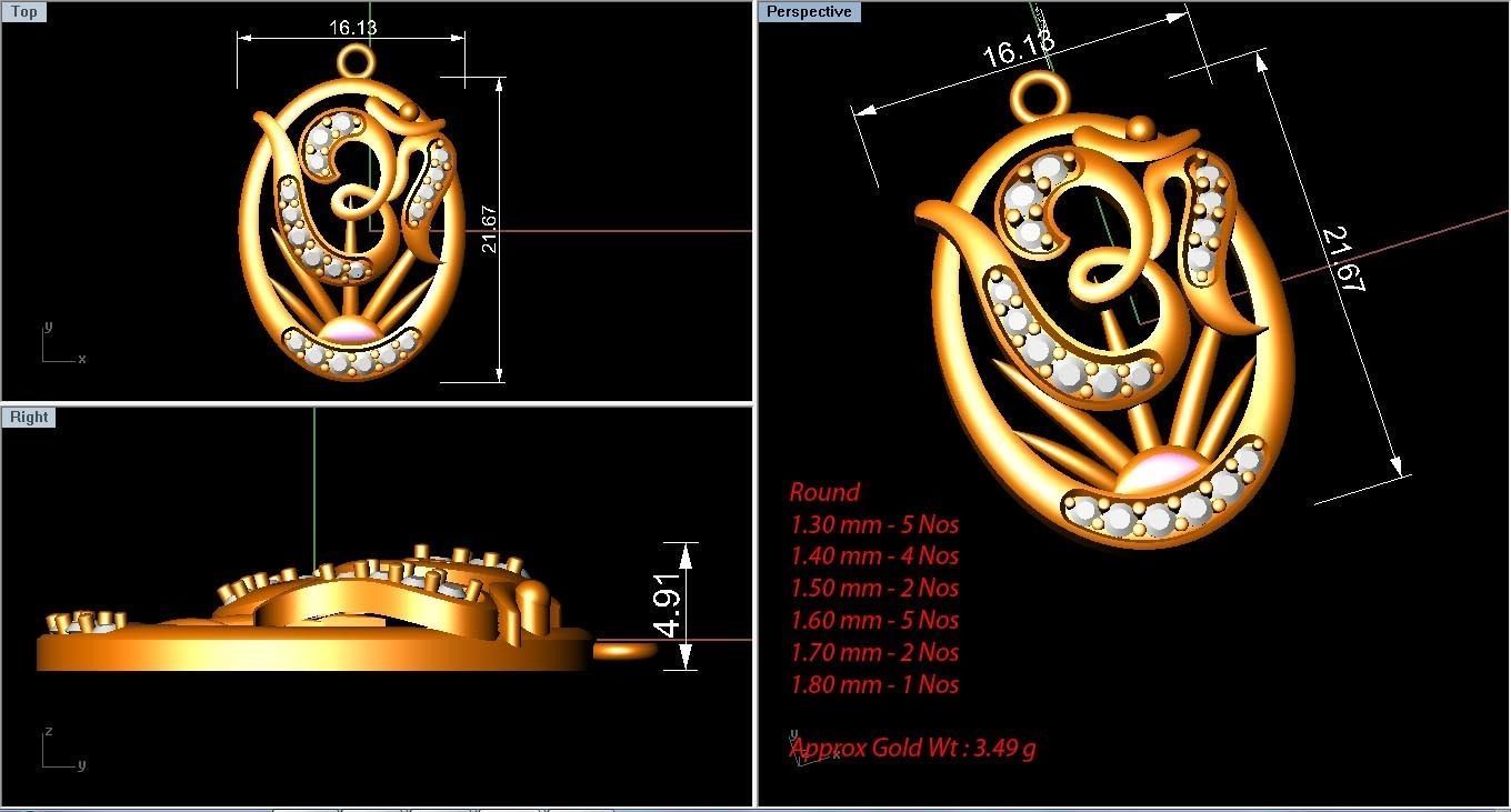 Diamond Pendant 3D print model_4