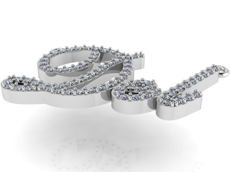 Del Name Diamond Pendant 1490 3D print model_2