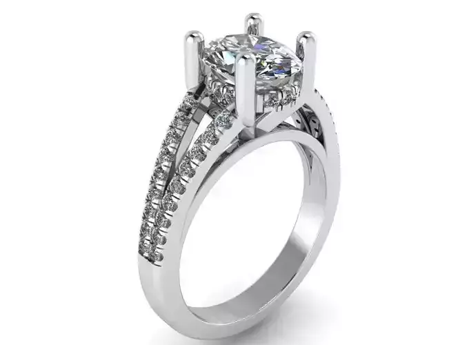 Oval Diamond Split Shank Ring 1497