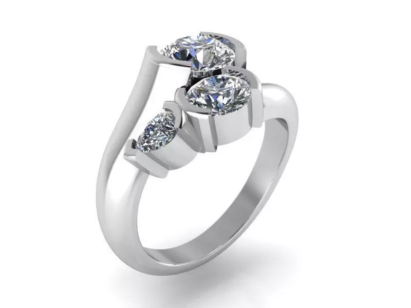 Diamond Spiral Ring 1498 3D print model