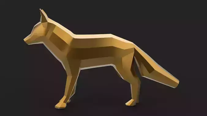 low poly fox Low-poly 3D model