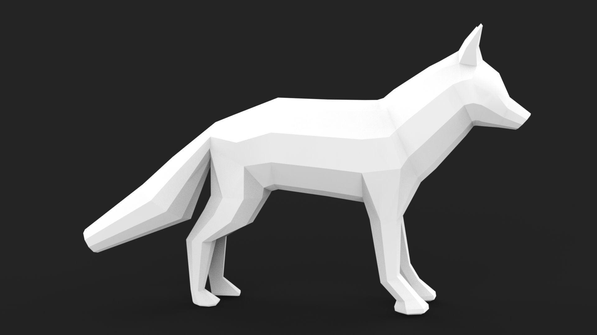 low poly fox Low-poly 3D model_3