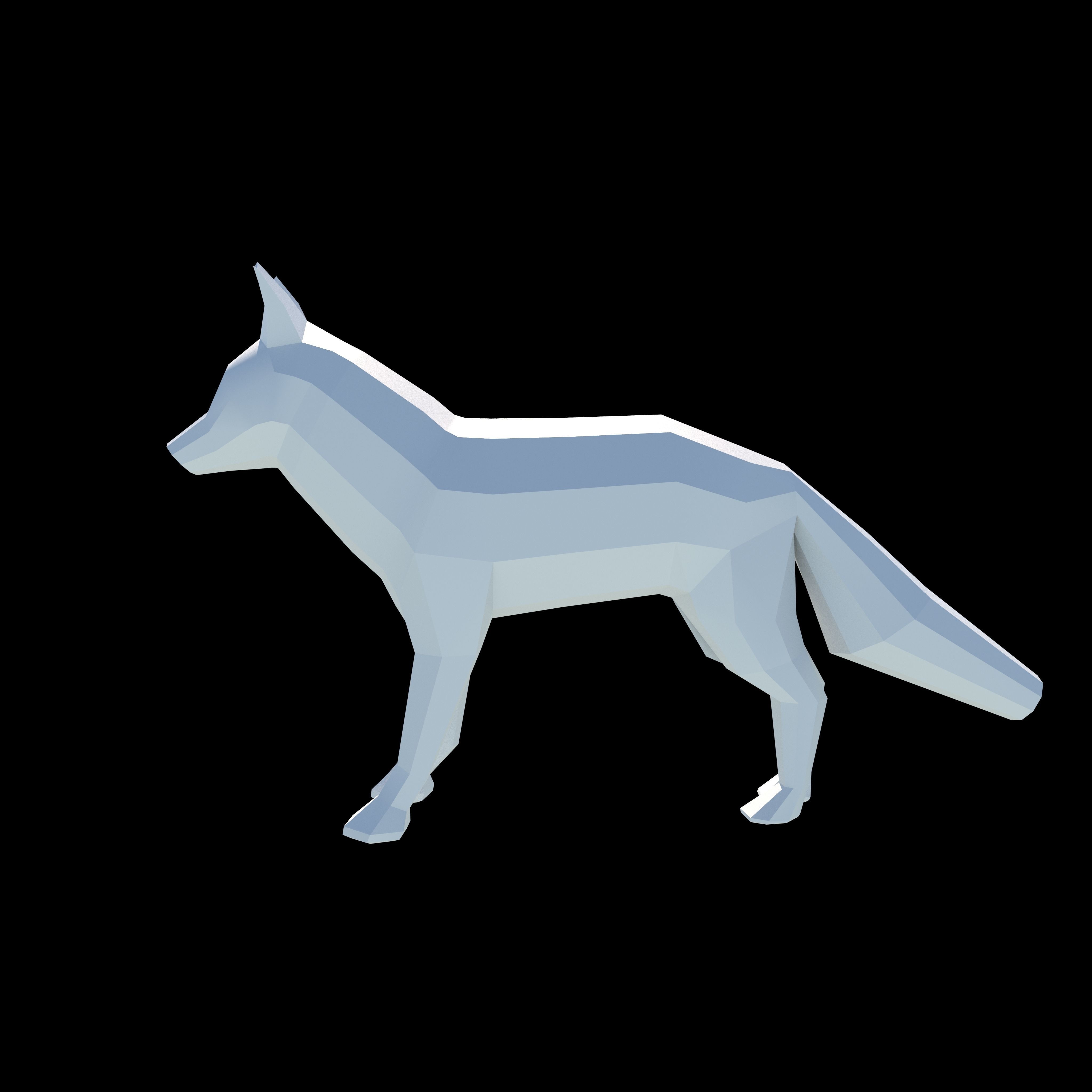 low poly fox Low-poly 3D model_8