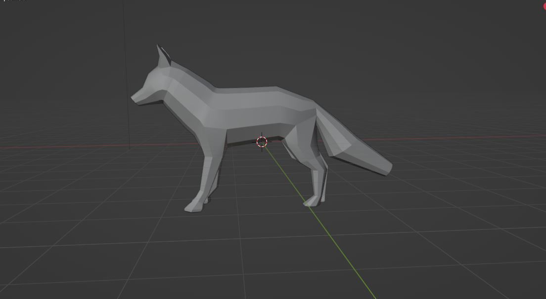low poly fox Low-poly 3D model_6