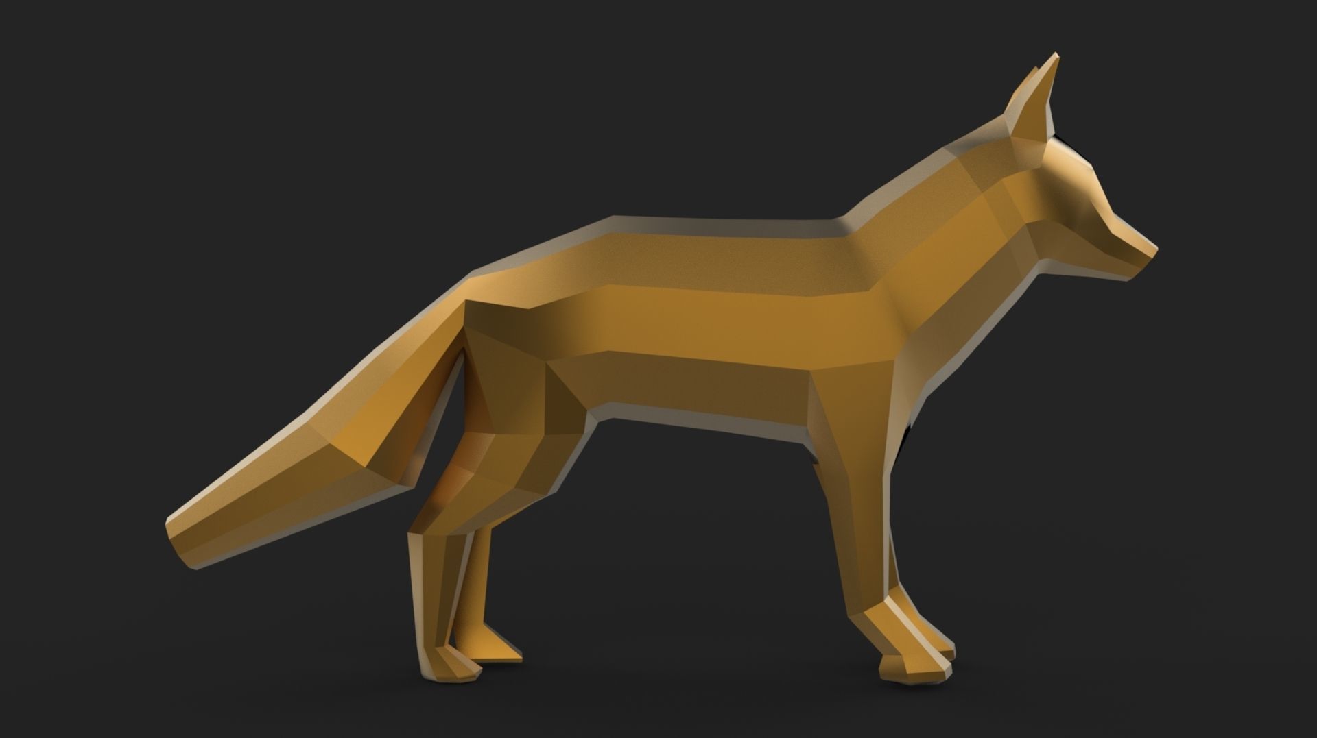 low poly fox Low-poly 3D model_4