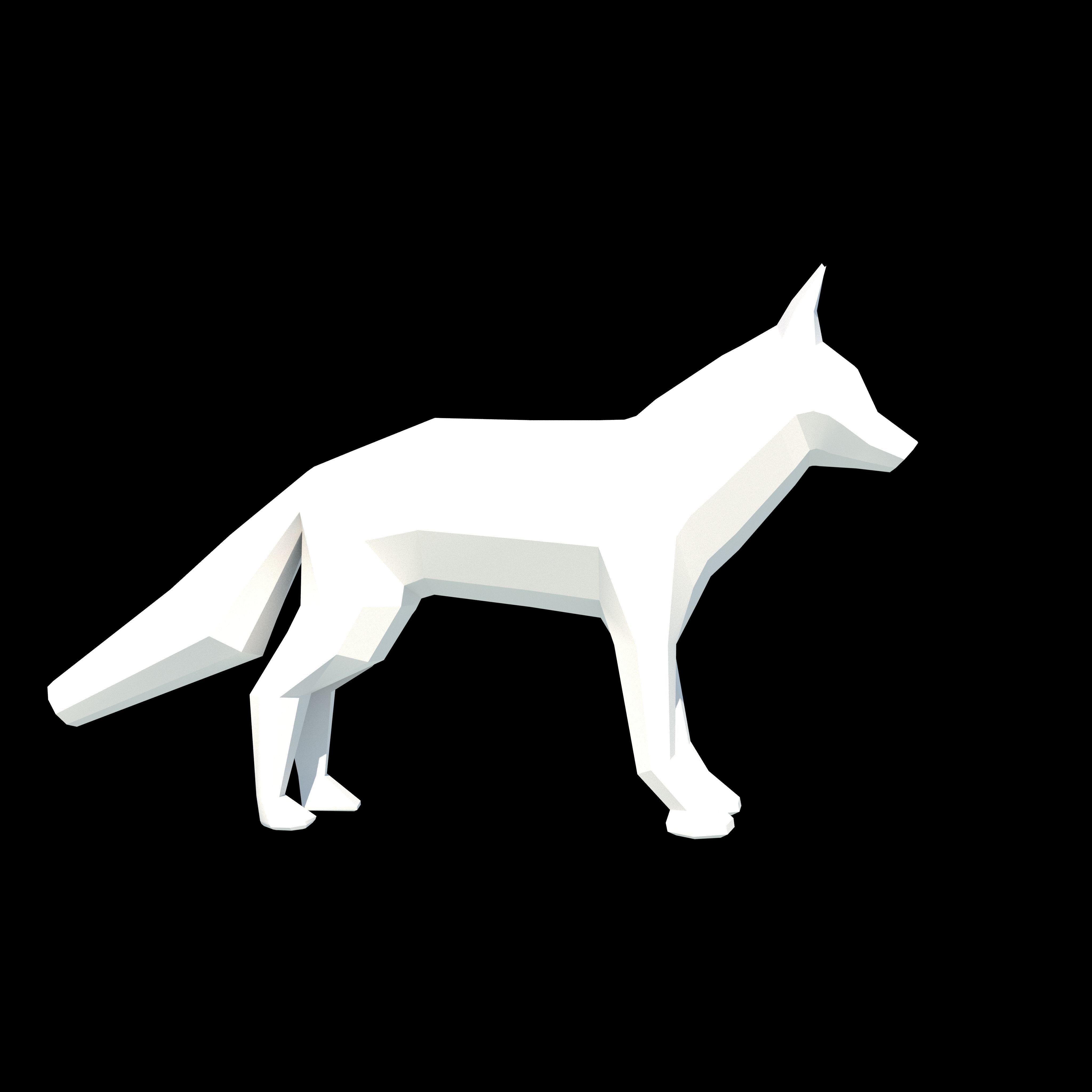 low poly fox Low-poly 3D model_5