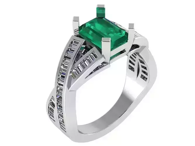 Emerald Twisted Ring 1509