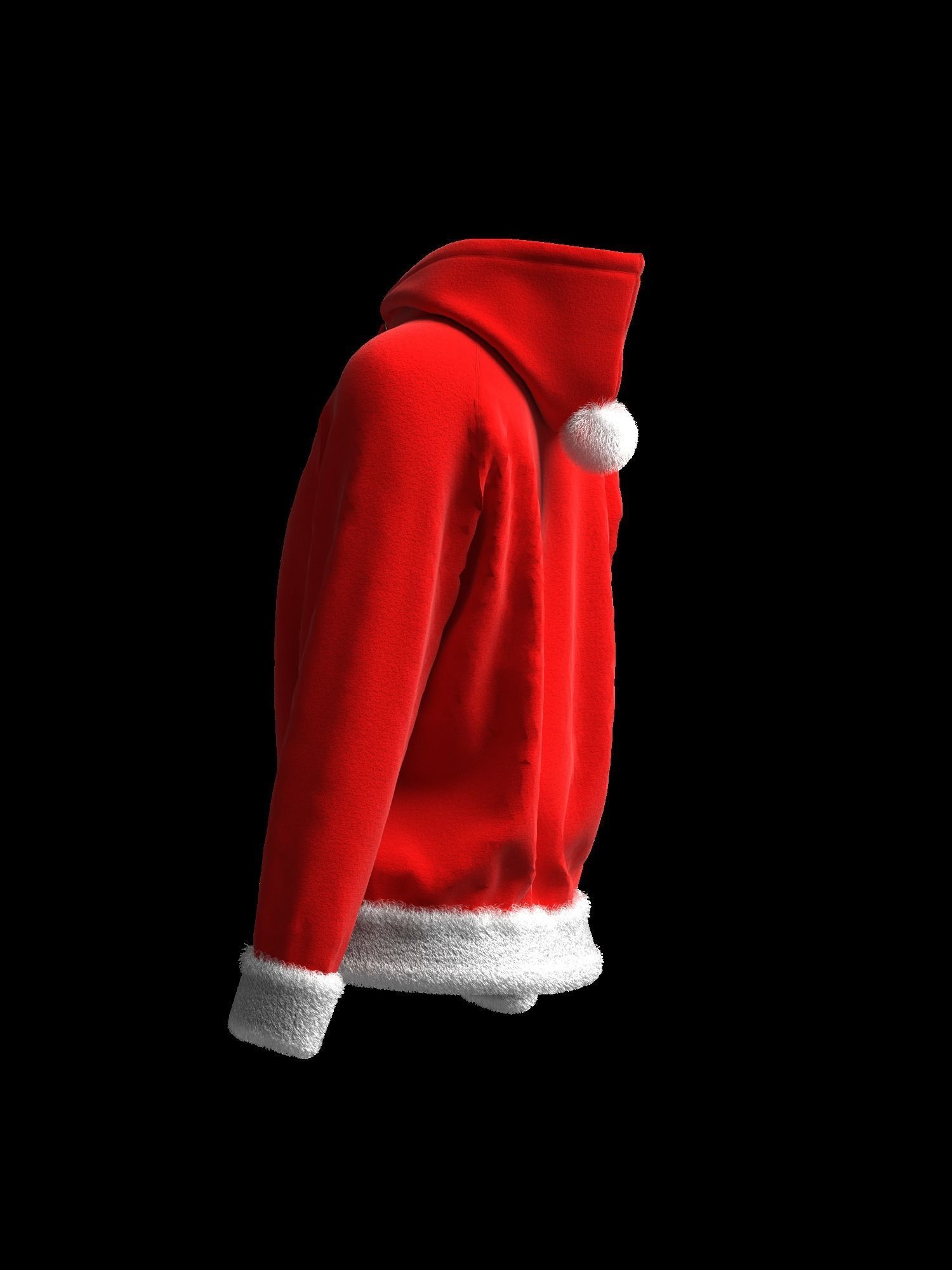 Christmas Female raglan zipper hoodie 3D model_12