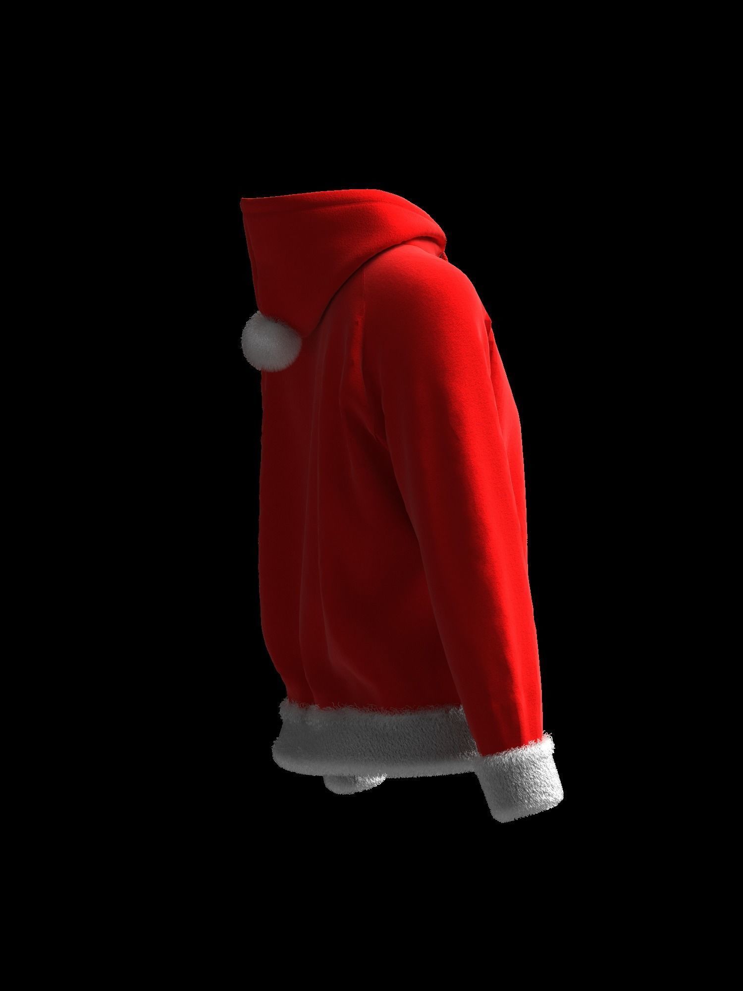 Christmas Female raglan zipper hoodie 3D model_11