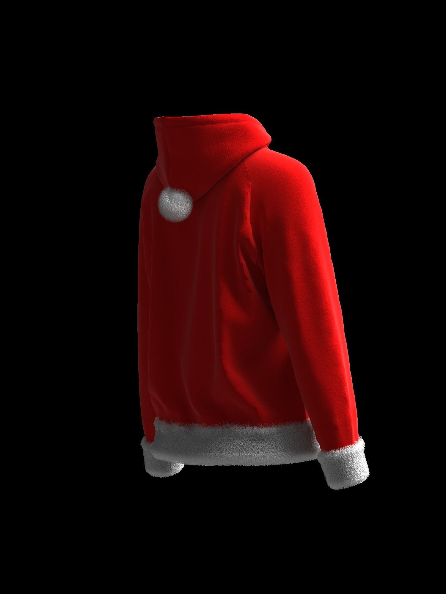 Christmas Female raglan zipper hoodie 3D model_6