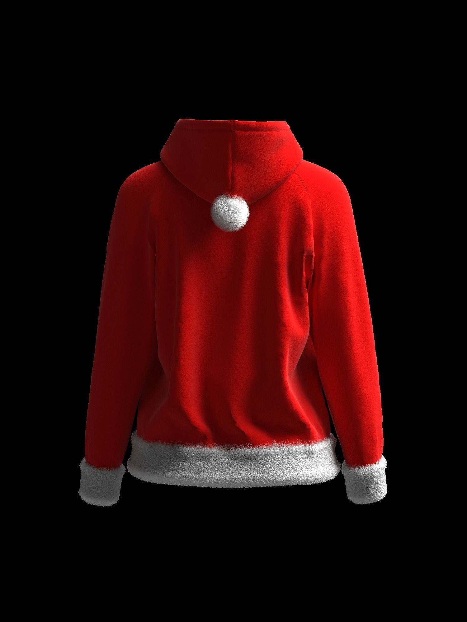 Christmas Female raglan zipper hoodie 3D model_9