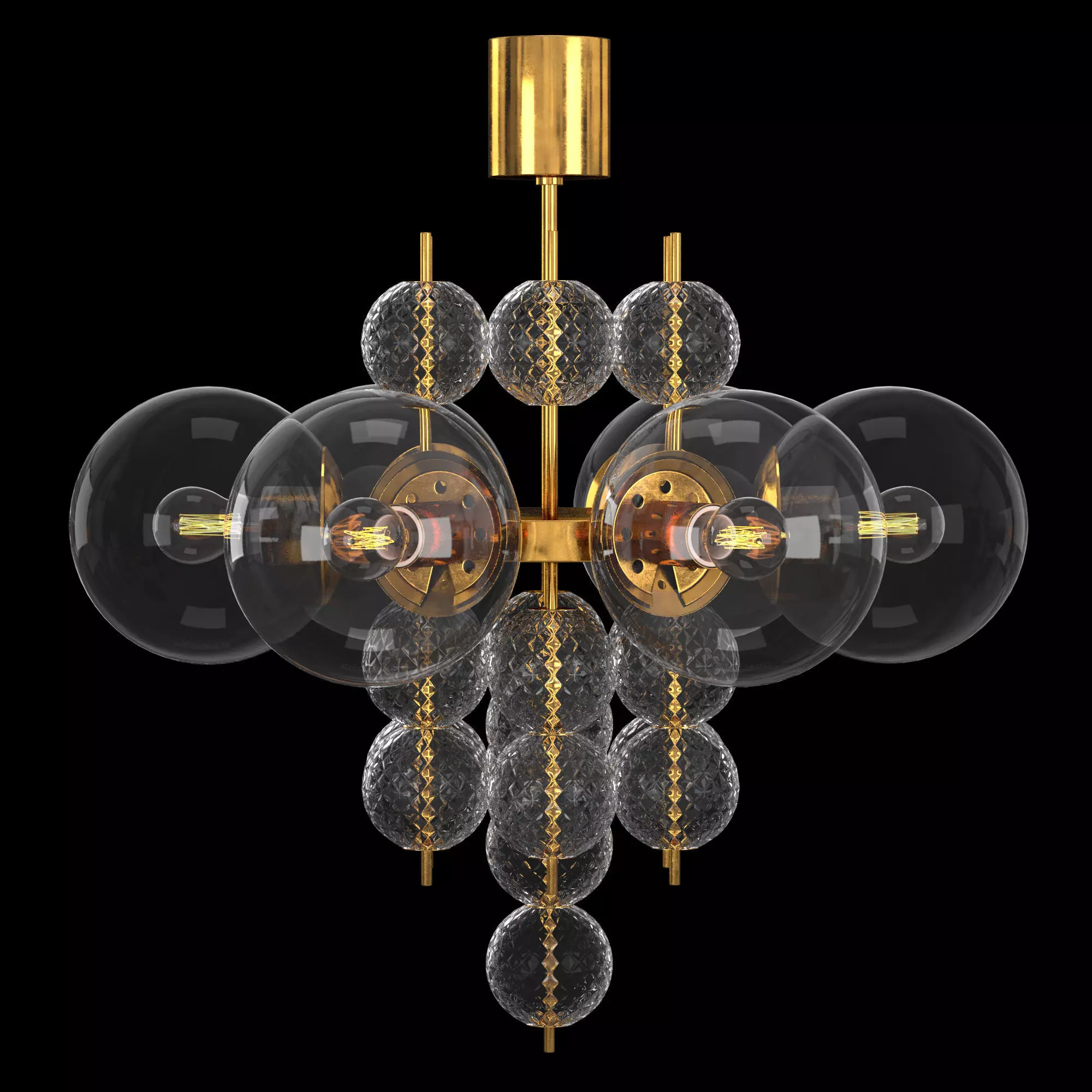Midcentury Chandelier 1970s 3D model_0