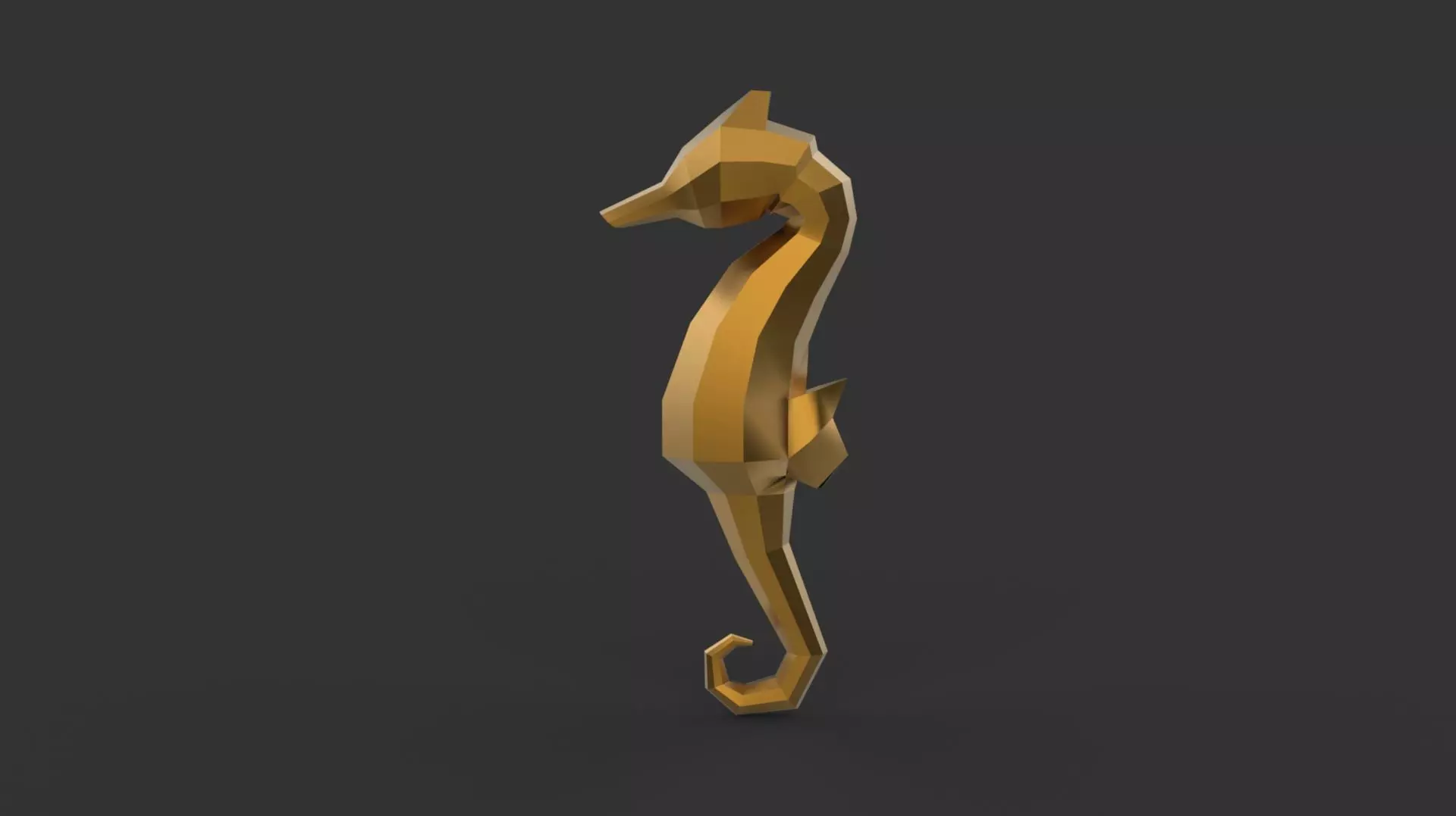 Seahorse Low-poly 3D model_0