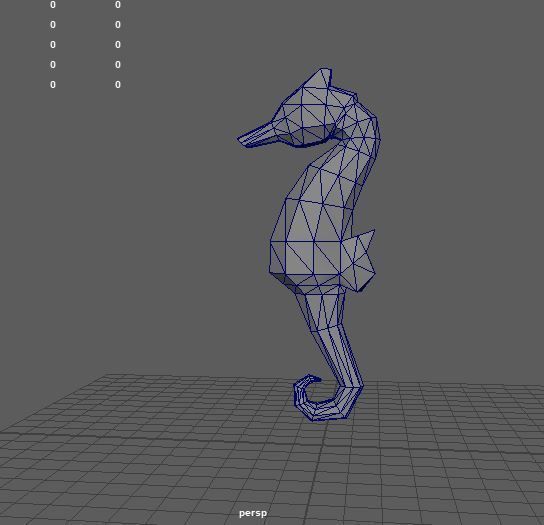 Seahorse Low-poly 3D model_8