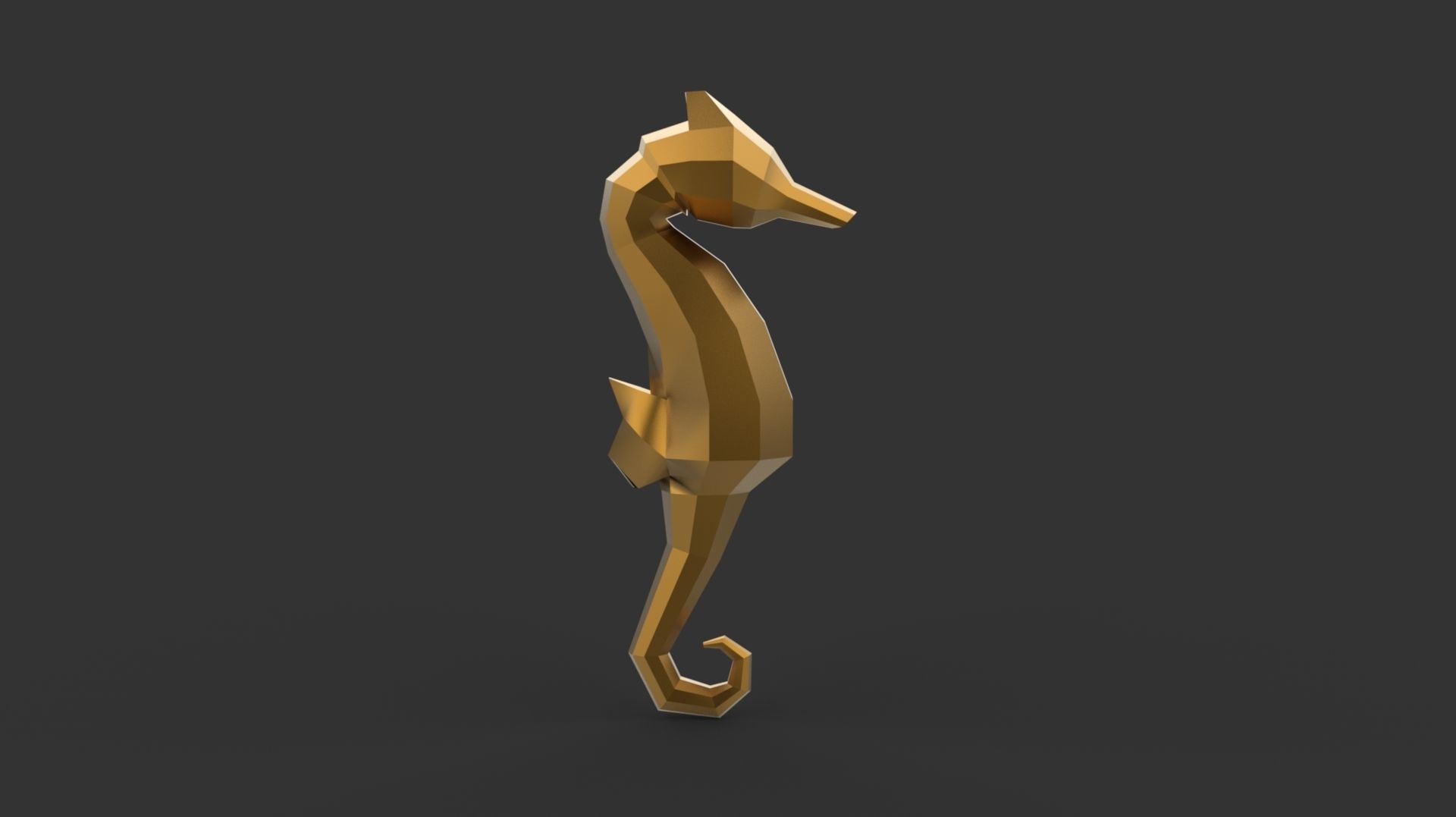 Seahorse Low-poly 3D model_5
