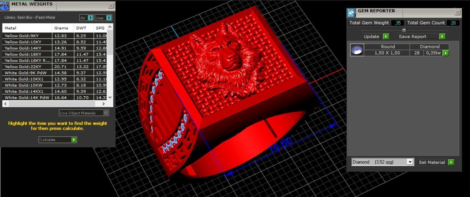 Wolf Unisex Ring 3D print model_5