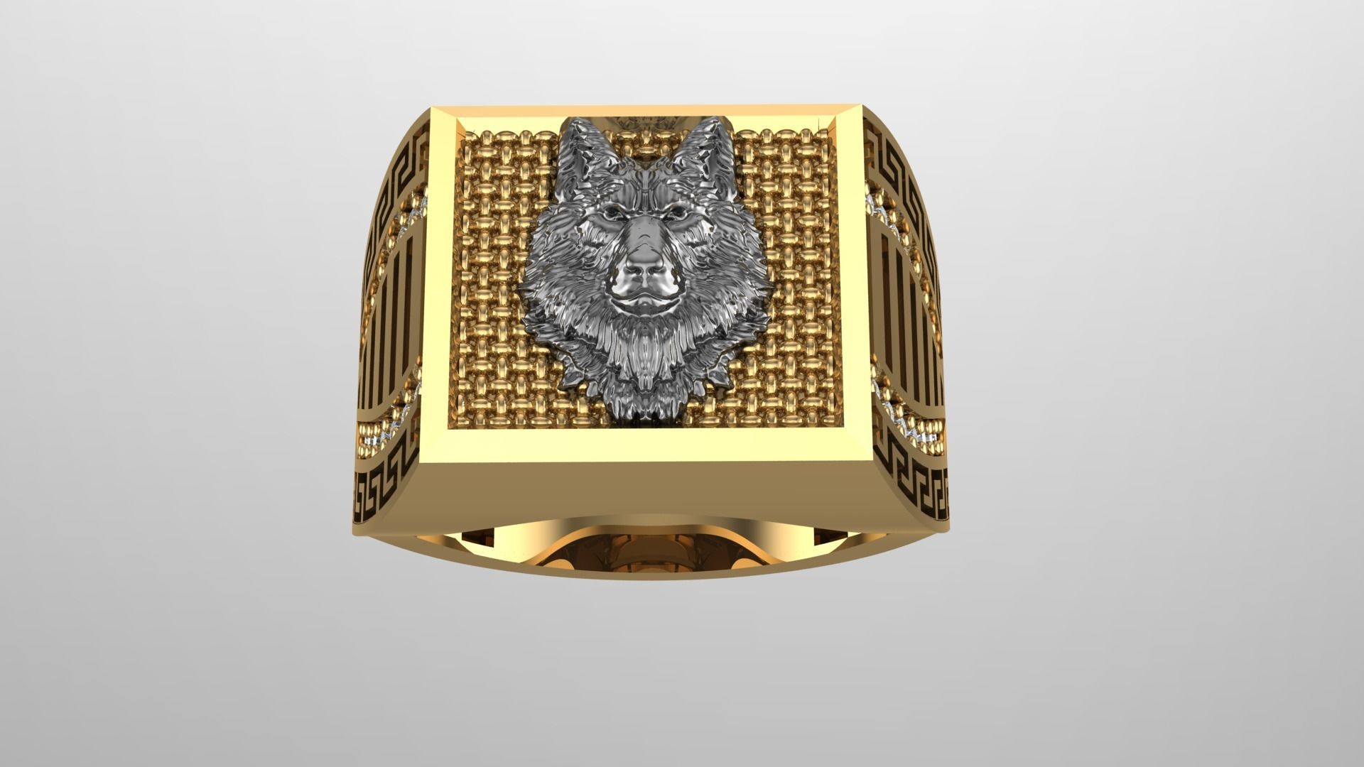 Wolf Unisex Ring 3D print model_1