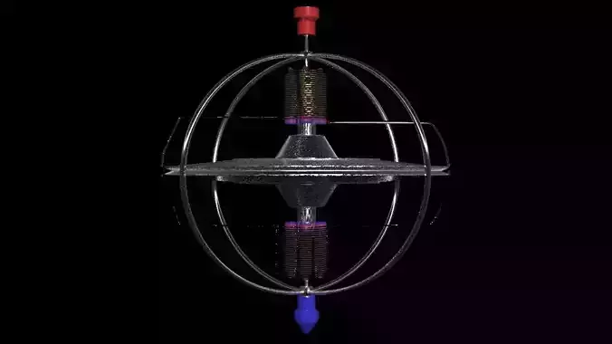 Electro Magnetic Gyro Top Toy - Concept 3D model