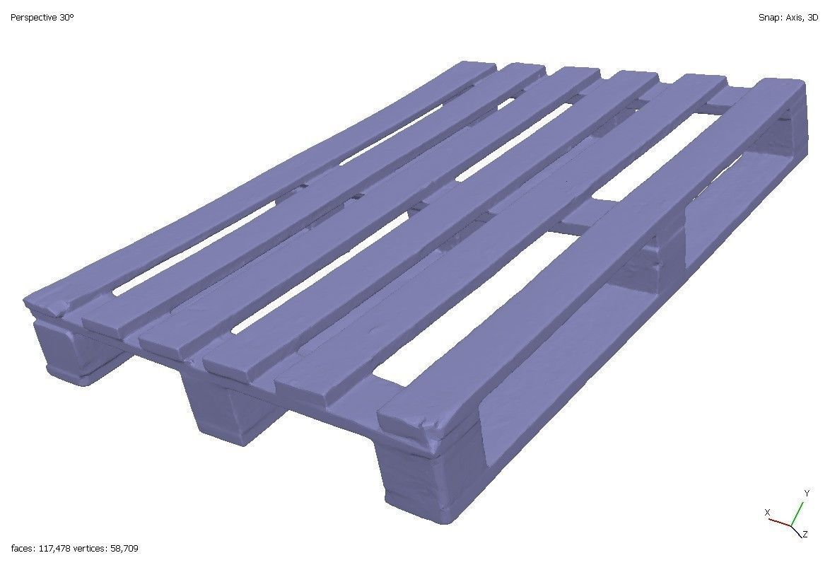 Three cargo wooden pallets 3D model_9
