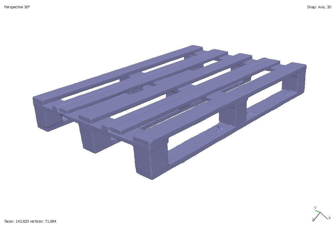 Three cargo wooden pallets 3D model_7