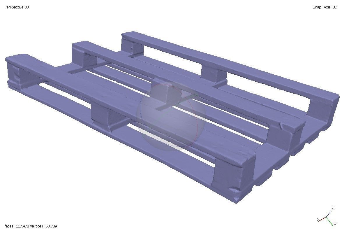 Three cargo wooden pallets 3D model_11