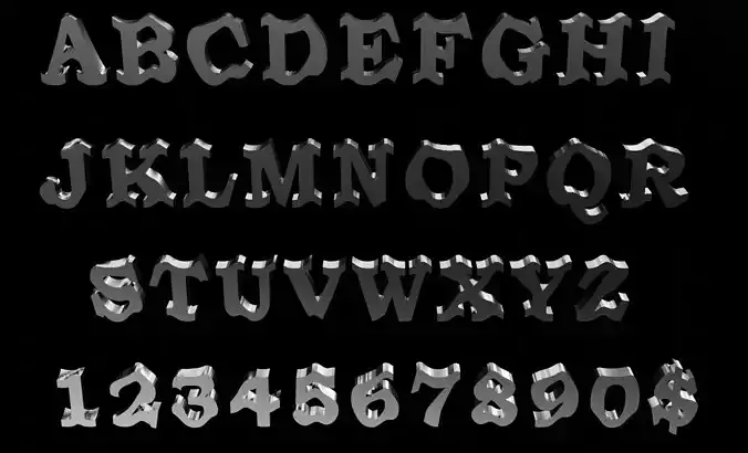 A to Z letters alphabet numbers set