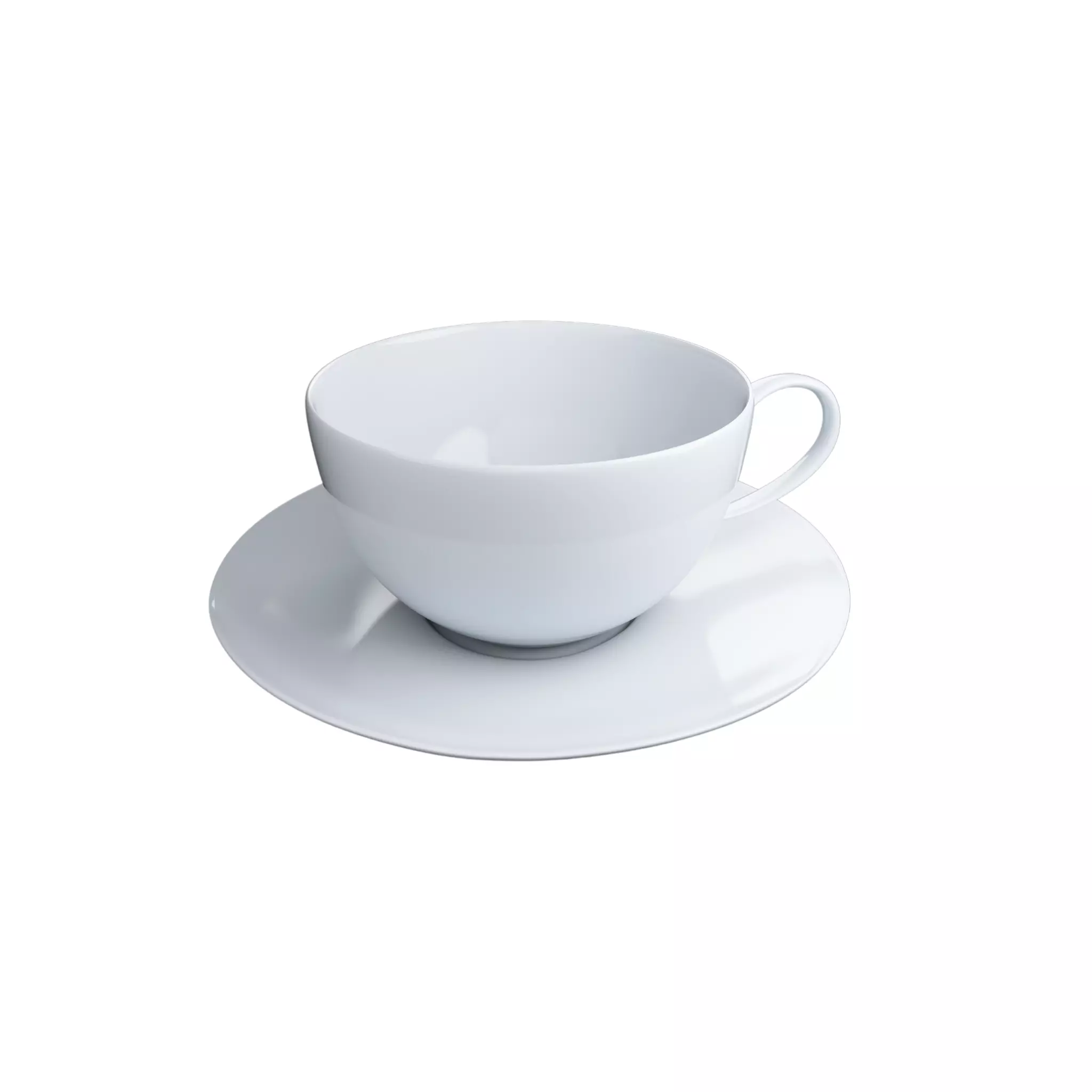 Tea cup and plate 3D model