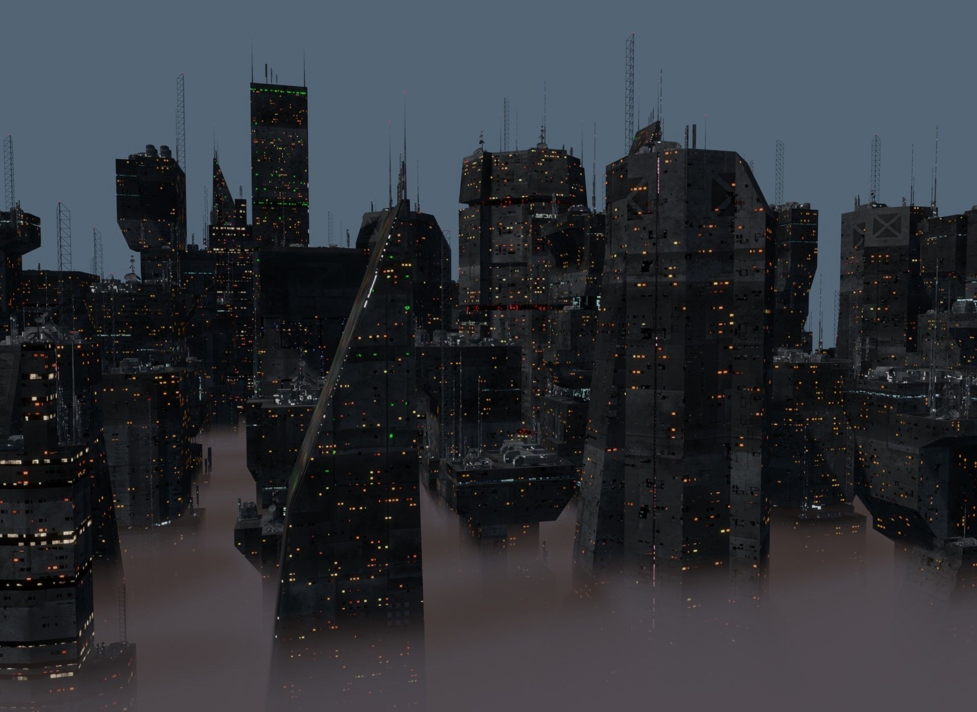 Alien Planet Sci-Fi Fantasy City 3D model_9