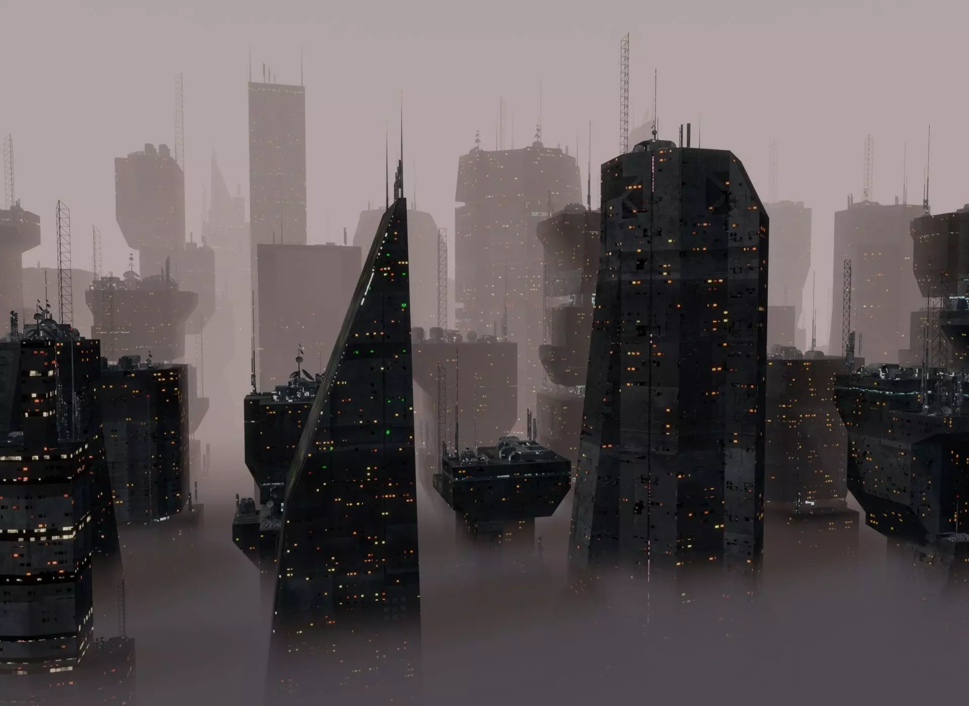 Alien Planet Sci-Fi Fantasy City 3D model_0