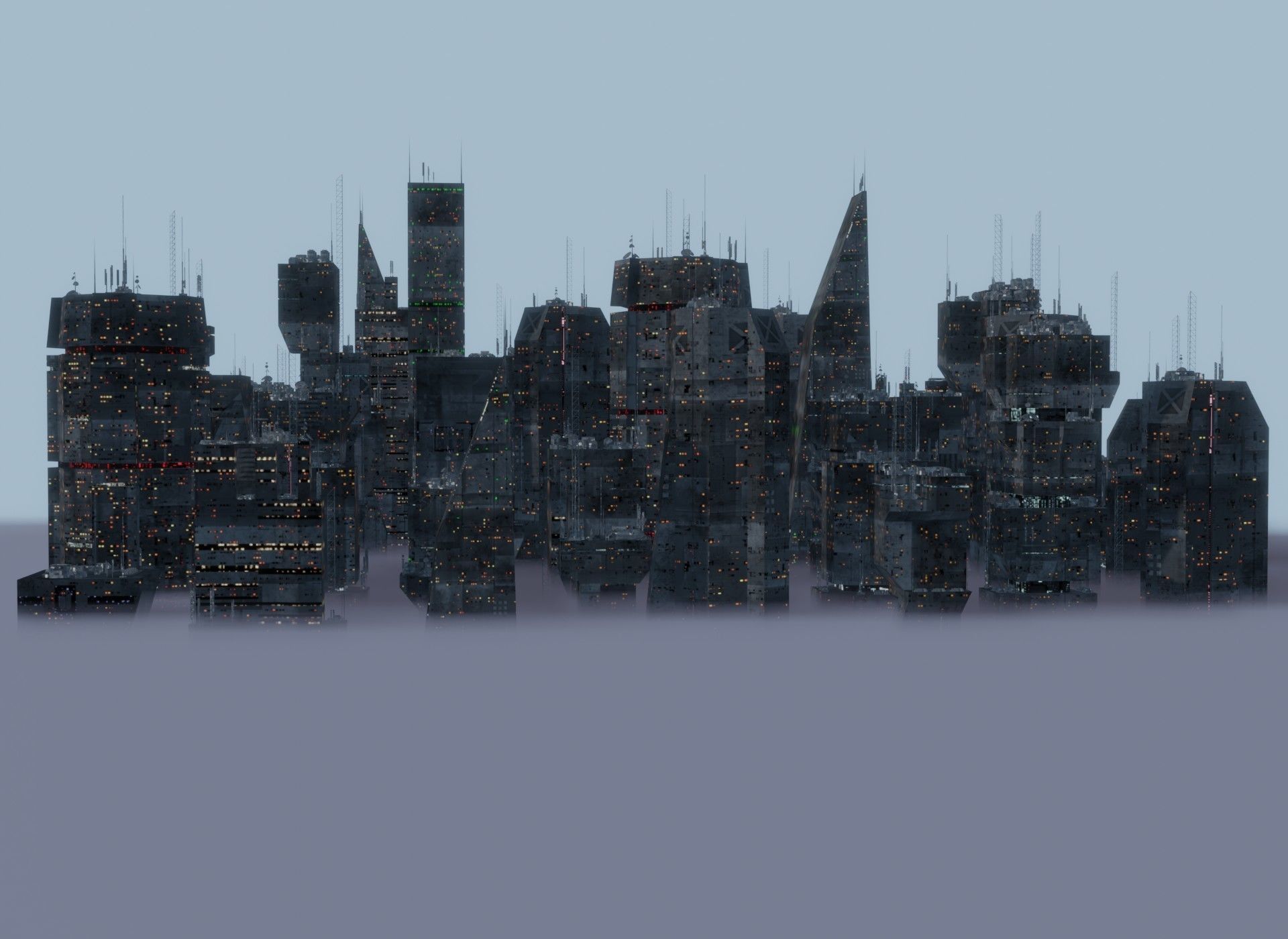 Alien Planet Sci-Fi Fantasy City 3D model_7