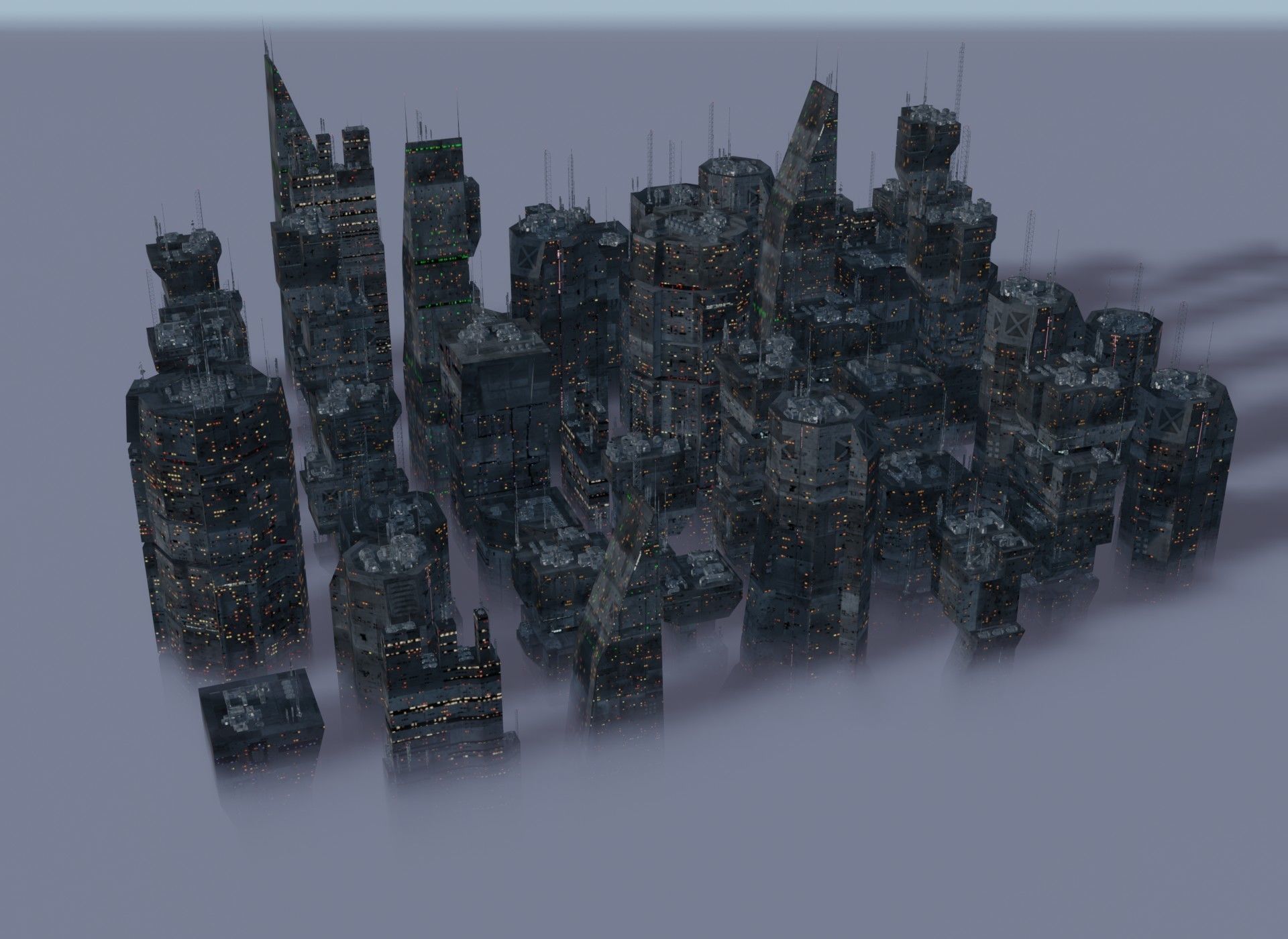Alien Planet Sci-Fi Fantasy City 3D model_10