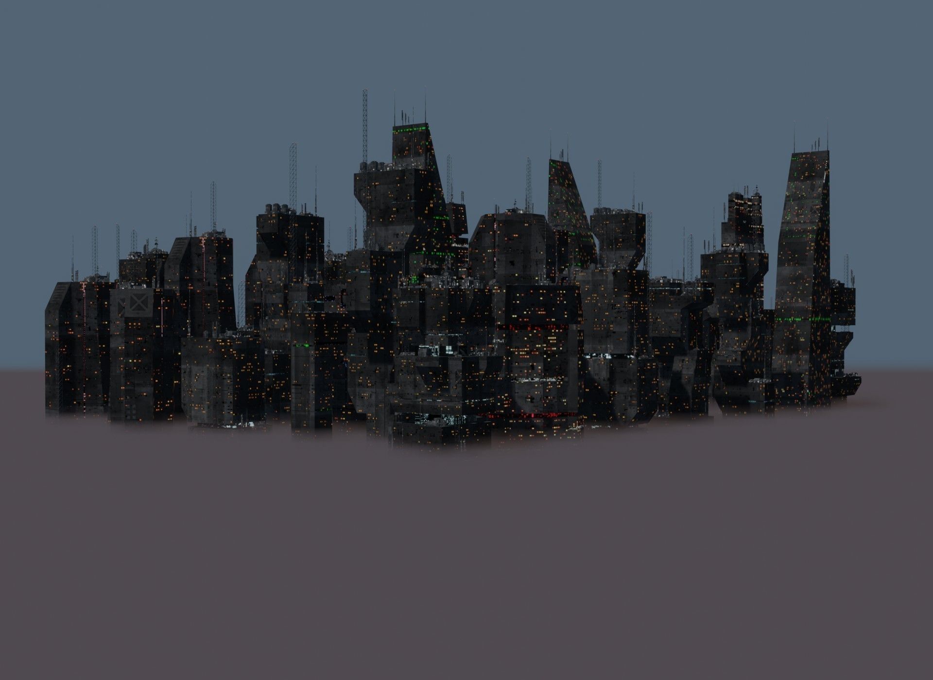 Alien Planet Sci-Fi Fantasy City 3D model_8