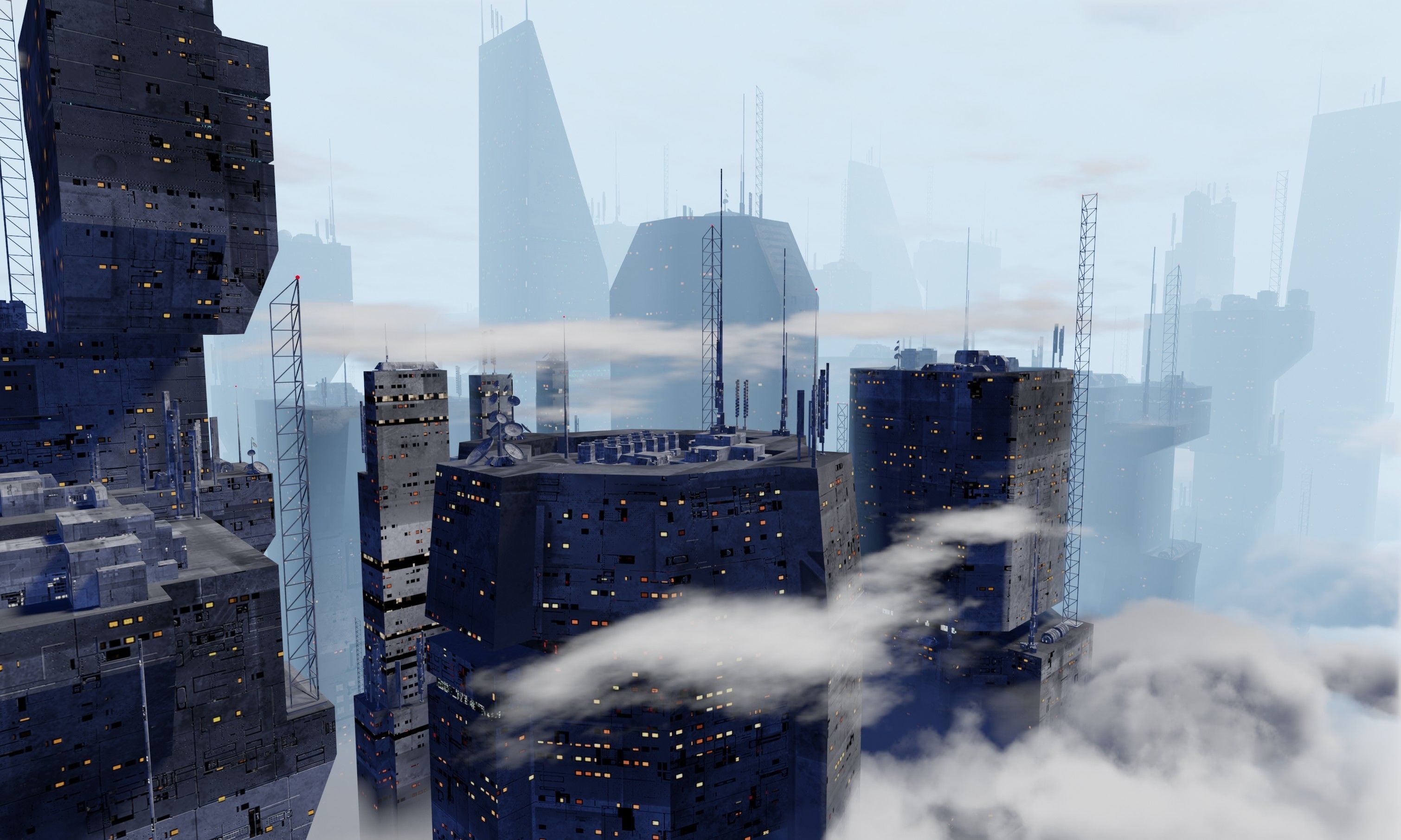 Alien Planet Sci-Fi Fantasy City 3D model_3