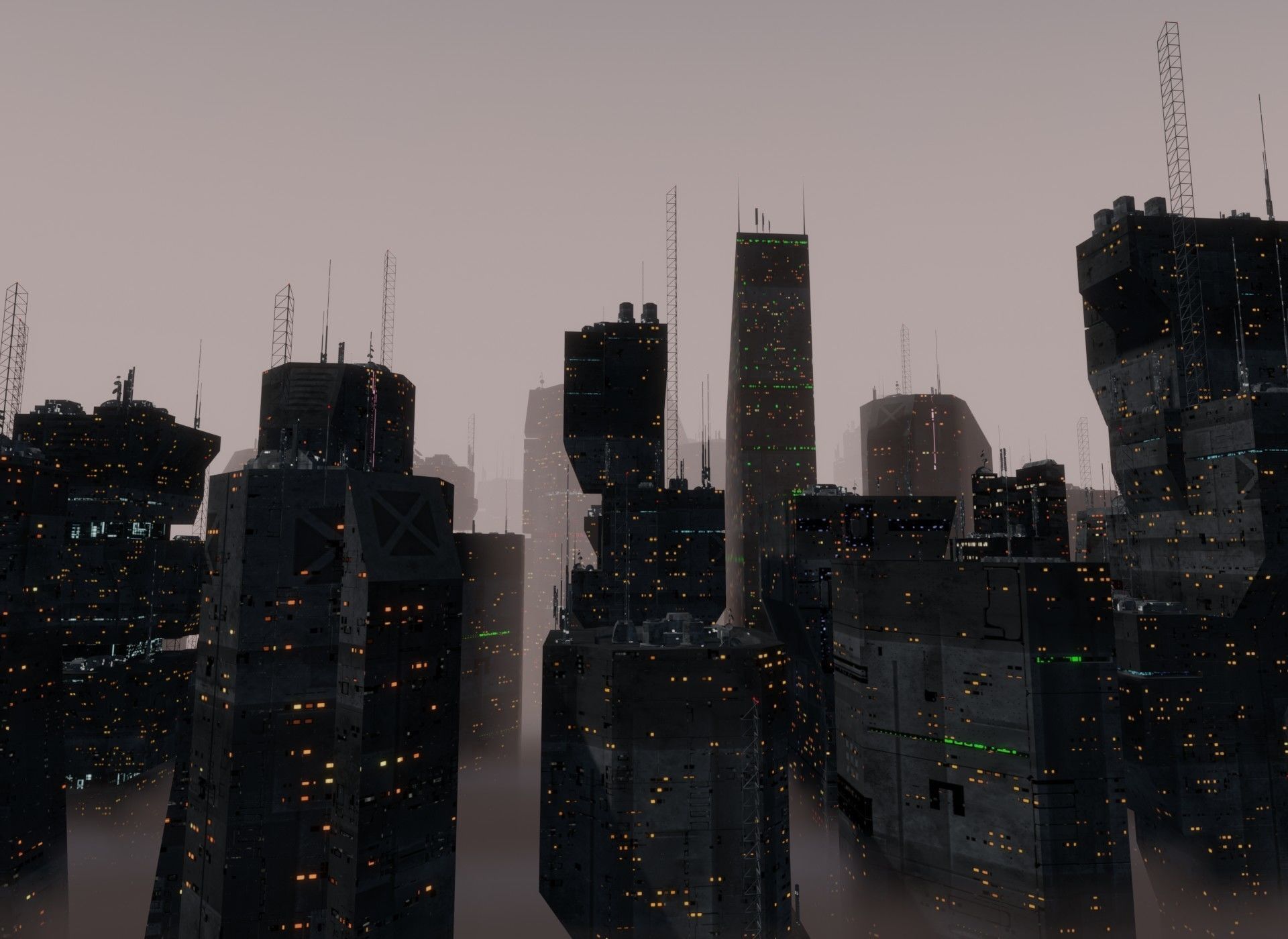 Alien Planet Sci-Fi Fantasy City 3D model_5