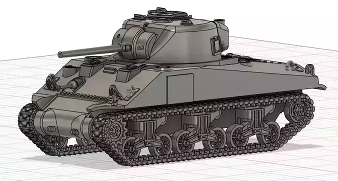 M4A2 Sherman 3D print model