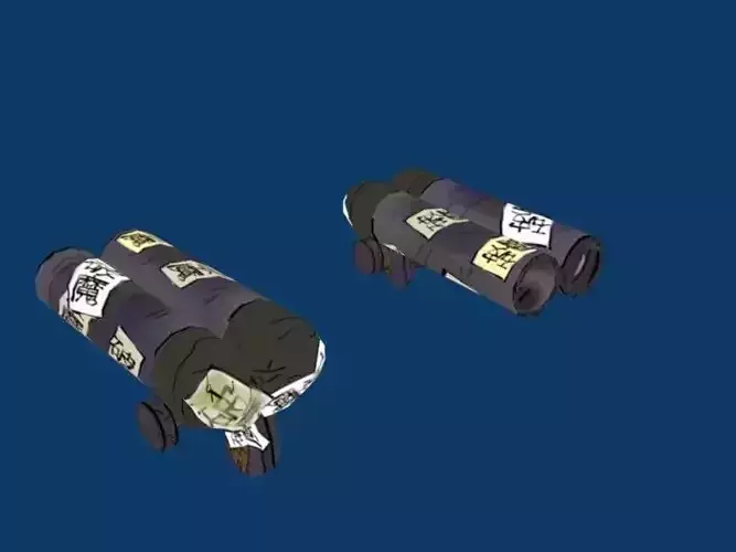 Ofuda Shotgun Low-poly 3D model