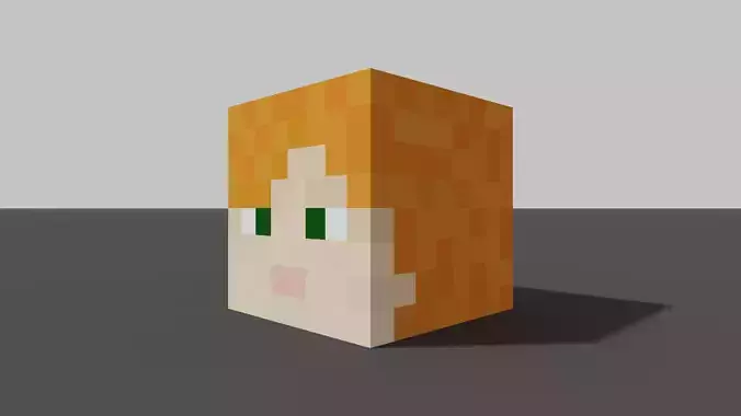 MineCraft Alex head model Low-poly 3D model MineCraft Alex head model Low-poly 3D model