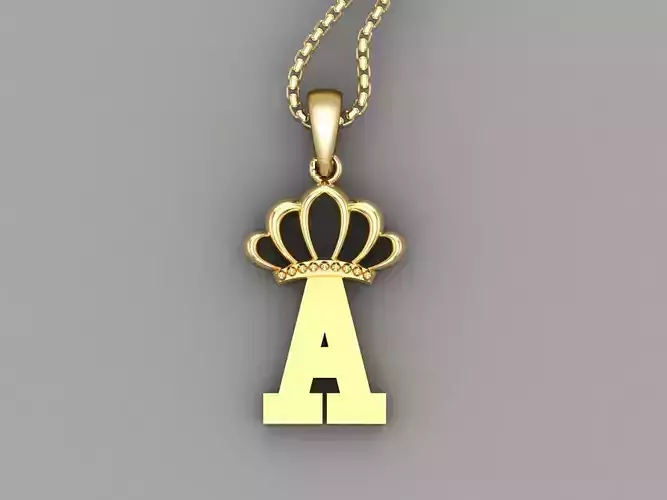 A Crown initail Letter 3D print model