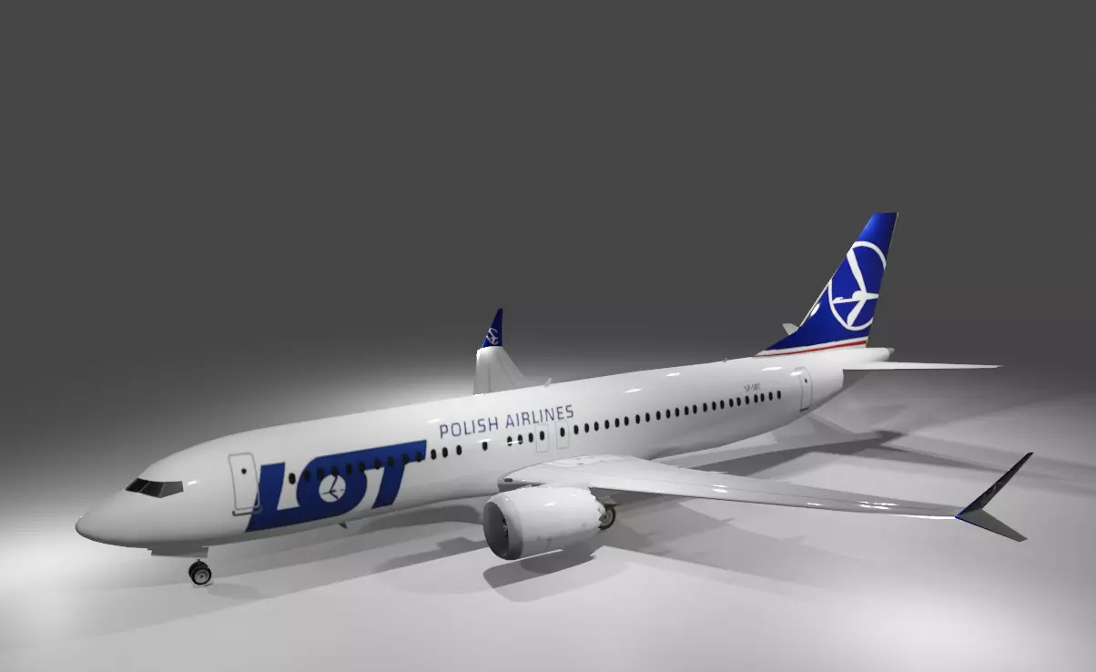 LOT Polish Airlines Boeing 737 MAX 8 3D Model Low-poly 3D model