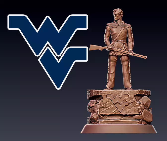 NCAA COLLEGE WEST VIRGINIA MOUNTAINEERS TIM WOLFE STATUES 3D print model